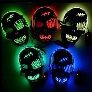 LED Skull Masks with Neon Lights